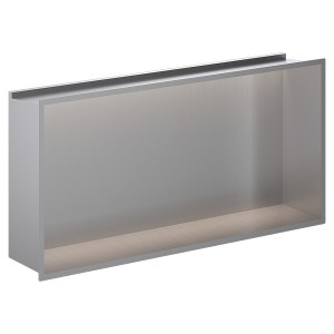 600mm (w) x 300mm (h) Stainless Steel Rectangular Pre-Formed Shower Niche With LED Lighting
