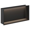 600mm (w) x 300mm (h) Matt Black Stainless Steel Rectangular Pre-Formed Shower Niche With LED Lighting