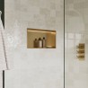 600mm (w) x 300mm (h) Brushed Brass Stainless Steel Rectangular Pre-Formed Shower Niche With LED Lighting - Insitu