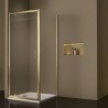 600mm (w) x 300mm (h) Brushed Brass Stainless Steel Rectangular Pre-Formed Shower Niche With LED Lighting - Insitu