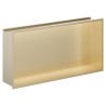 600mm (w) x 300mm (h) Brushed Brass Stainless Steel Rectangular Pre-Formed Shower Niche With LED Lighting