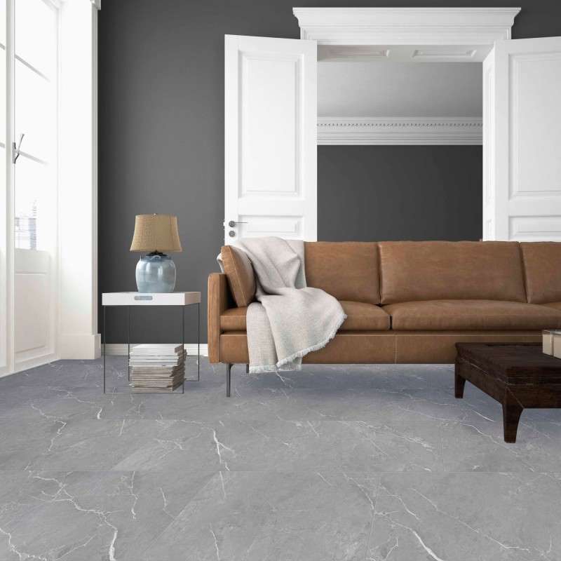 Juno Grey - SPC Click Flooring - 615mm x 315mm - Insitu