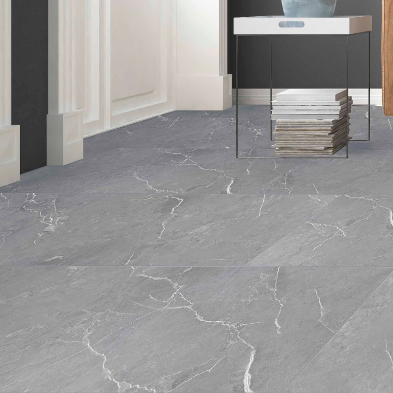 Juno Grey - SPC Click Flooring - 615mm x 315mm - Insitu