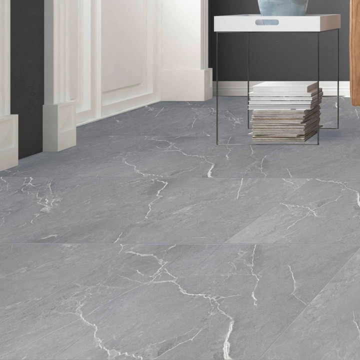 Juno Grey - SPC Click Flooring - 615mm x 315mm - Insitu