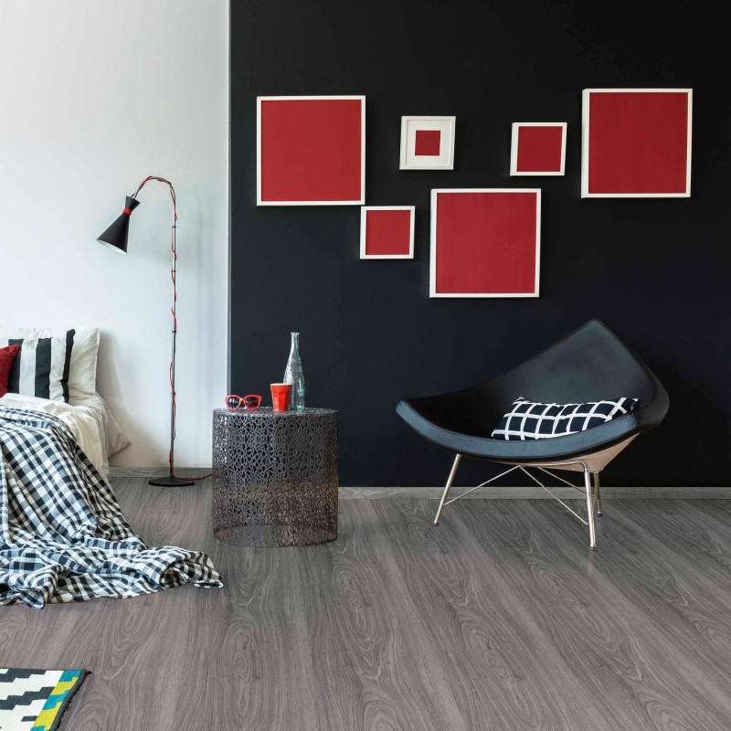 Reve Dark Grey - SPC Click Flooring - 1220mm x 315mm - Insitu