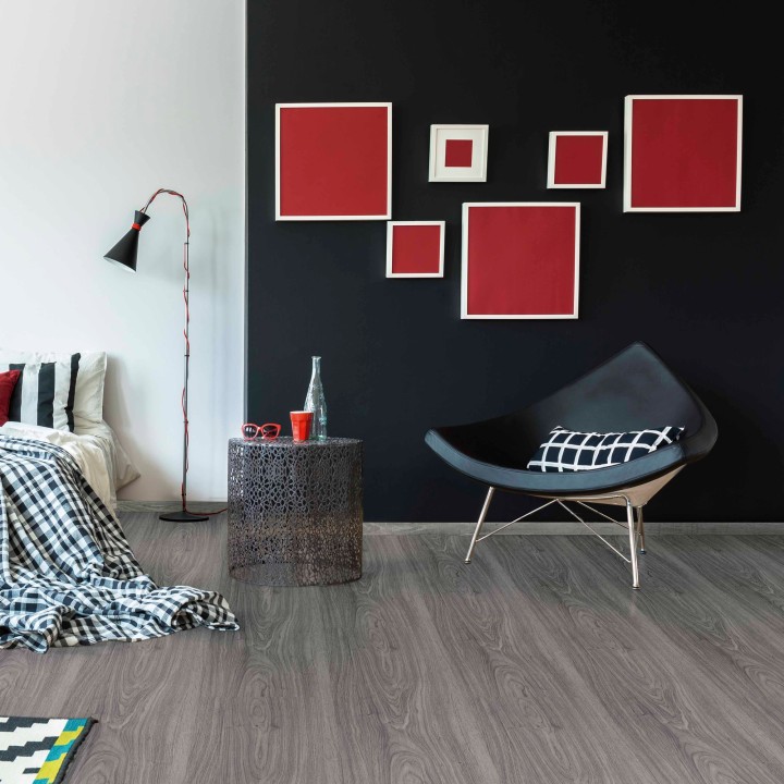 Reve Dark Grey - SPC Click Flooring - 1220mm x 315mm - Insitu