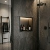 300mm (w) x 300mm (h) Matt Black Stainless Steel Square Pre-Formed Shower Niche With LED Lighting - closeup