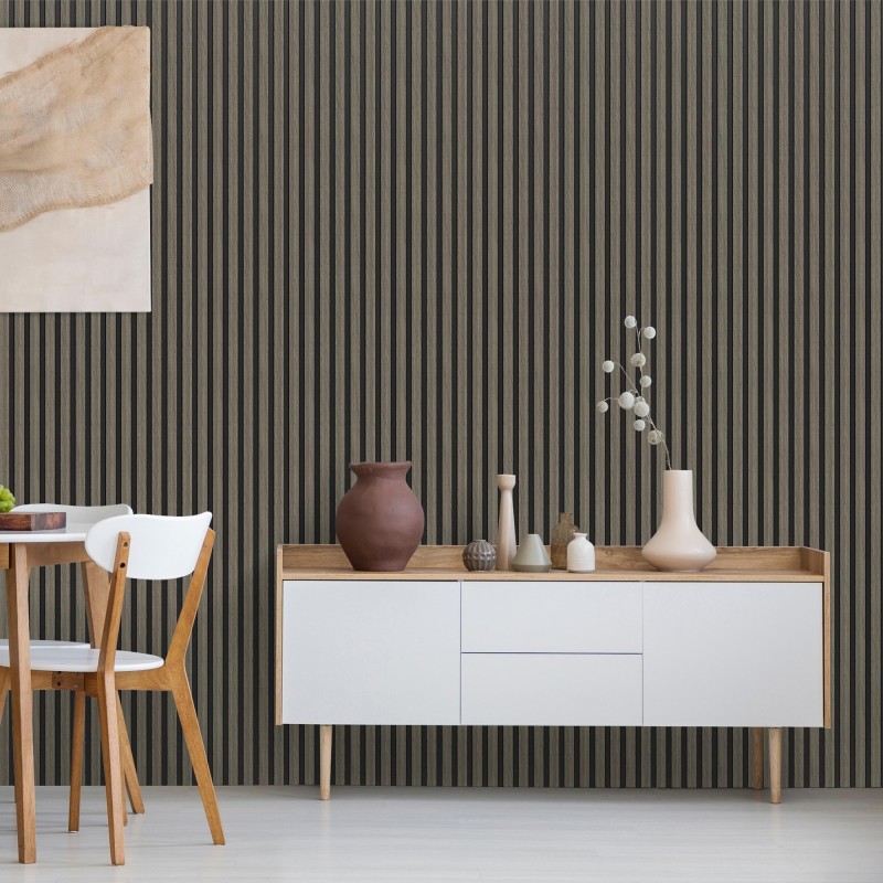 Grey Oak - Waterproof PVC Slatted Decorative Interior Wall Panels - 300mm (w) x 2600mm (h)