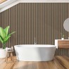 Walnut - Waterproof PVC Slatted Decorative Interior Wall Panels - 300mm (w) x 2600mm (h)