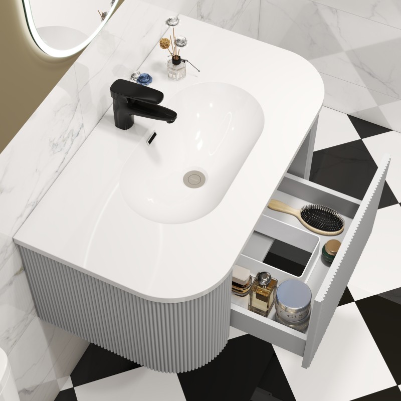 Cosmo 800mm Wall Hung Single Drawer Vanity Units