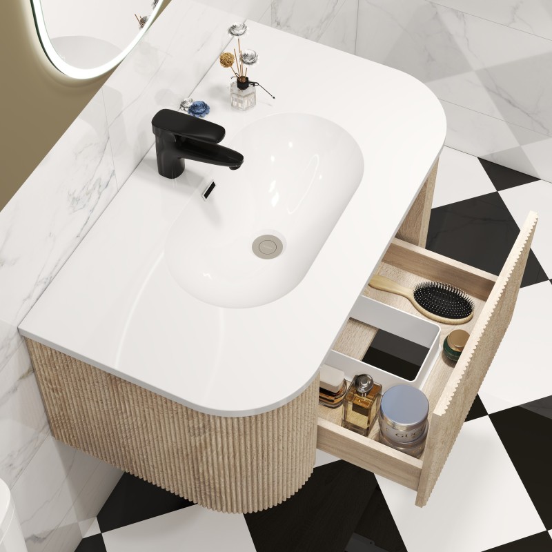 Cosmo 800mm Wall Hung Single Drawer Vanity Units