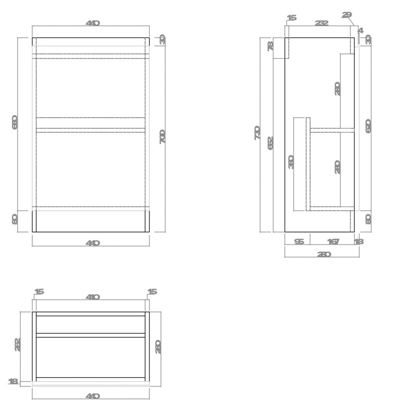 Cosmo 445mm Cloakroom Vanity Units