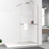 Chrome Wetroom Panel Wraparound Shelf - Insitu