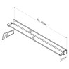 1200mm (w) Chrome Wetroom Wraparound Towel Holder & Shelf (Cut to Size)
