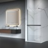 1200mm (w) Matt Black Wetroom Wraparound Towel Holder & Shelf (Cut to Size)