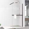1200mm (w) Matt Black Wetroom Wraparound Towel Holder & Shelf (Cut to Size)
