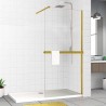 Brushed Brass Wetroom Panel Wraparound Shelf - Insitu