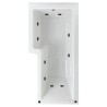 L Shape Shower Whirlpool & Airpool Bath - 1700mm x 850mm