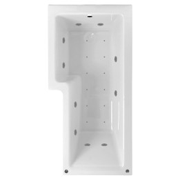 L Shape Shower Whirlpool & Airpool Bath - 1700mm x 850mm