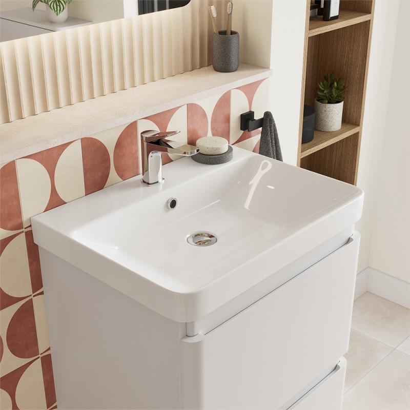 Hades 500mm (w) Wall Hung 1 Drawer Basin Unit & Basin