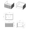 Hades 605mm (w) Wall Hung 1 Drawer Basin Unit & Basin