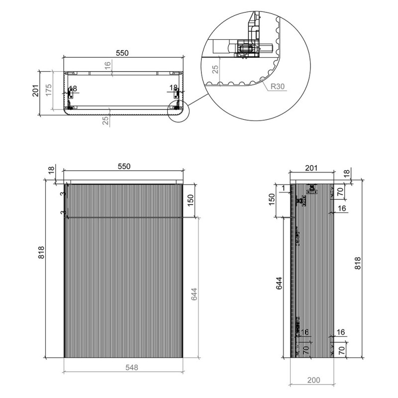 Hades 550mm (w) WC Unit
