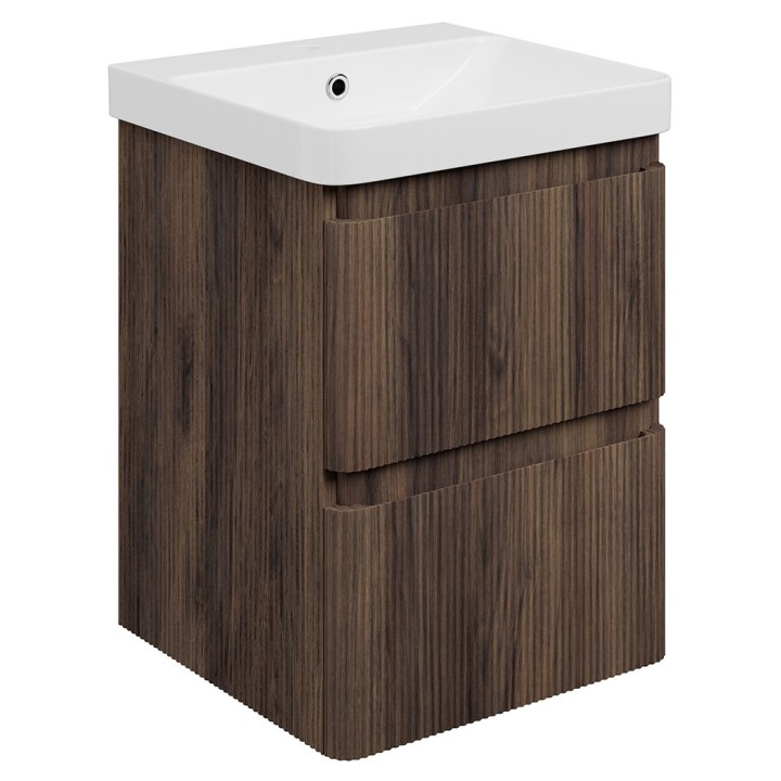 Hades 500mm (w) Wall Hung 2 Drawer Basin Unit & Basin