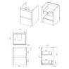 Hades 500mm (w) Wall Hung 2 Drawer Basin Unit & Basin