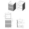 Hades 500mm (w) Wall Hung 2 Drawer Basin Unit & Basin