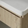 Hades 605mm Wall Hung 2 Drawer Basin Unit & Basin - Textured Oak - Insitu