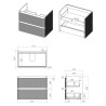 Hades 805mm (w) Wall Hung 2 Drawer Basin Unit & Basin