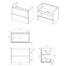 Hades 805mm (w) Wall Hung 2 Drawer Basin Unit & Basin