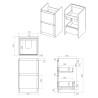 Hades 500mm (W) Floorstanding 2 Drawer Basin Unit