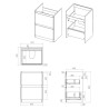Hades 605mm (W) Floorstanding 2 Drawer Basin Unit
