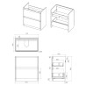 Hades 805mm (W) Floorstanding 2 Drawer Basin Unit