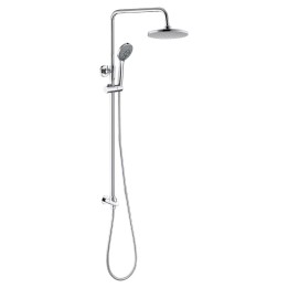 Lynq Chrome Round Shower Kit with Riser & Overhead Kit (200mm Shower Head)