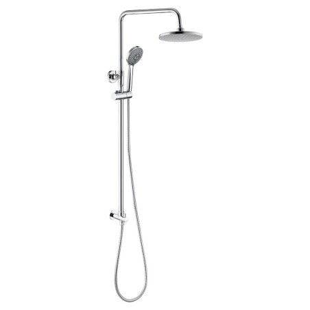 Lynq Chrome Round Shower Kit with Riser & Overhead Kit (200mm Shower Head)