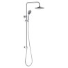Lynq Chrome Round Shower Kit with Riser & Overhead Kit (200mm Shower Head)