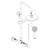 Lynq Chrome Round Shower Kit with Riser & Overhead Kit (200mm Shower Head)