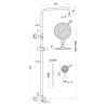 Lynq Chrome Round Shower Kit with Riser & Overhead Kit (200mm Shower Head)