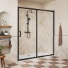 Elin Framed Black Sliding Shower Door 1000mm to 1700mm (w) - 7 Sizes