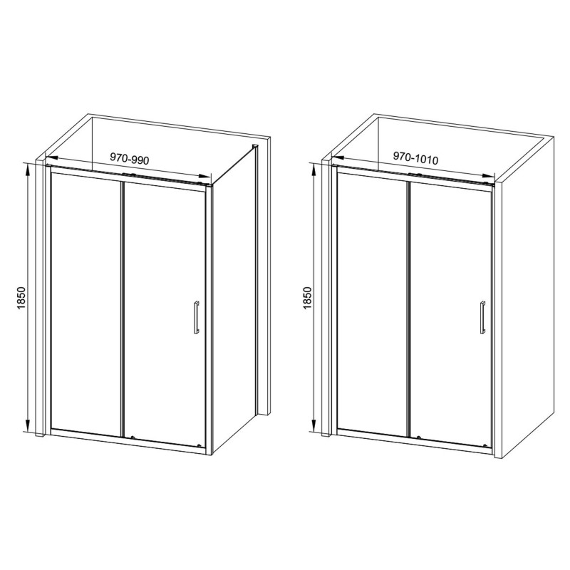 Elin Framed Brushed Brass Sliding Shower Door 1000mm to 1700mm (w) - 7 Sizes
