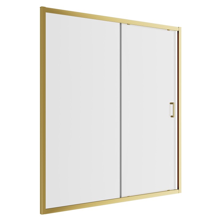 Elin Framed Brushed Brass Sliding Shower Door 1000mm to 1700mm (w) - 7 Sizes
