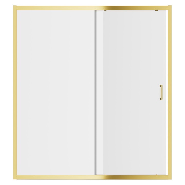 Elin Framed Brushed Brass Sliding Shower Door 1000mm to 1700mm (w) - 7 Sizes