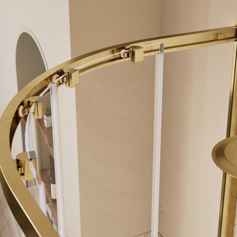 Elin Framed Brushed Brass 2 Door Quadrant Shower Enclosure - 2 Sizes