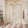 Elin Framed Brushed Brass 2 Door Quadrant Shower Enclosure - 2 Sizes