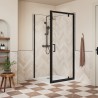 Elin Matt Black Framed Pivot Shower Doors 700mm to 900mm (w) - 4 Sizes