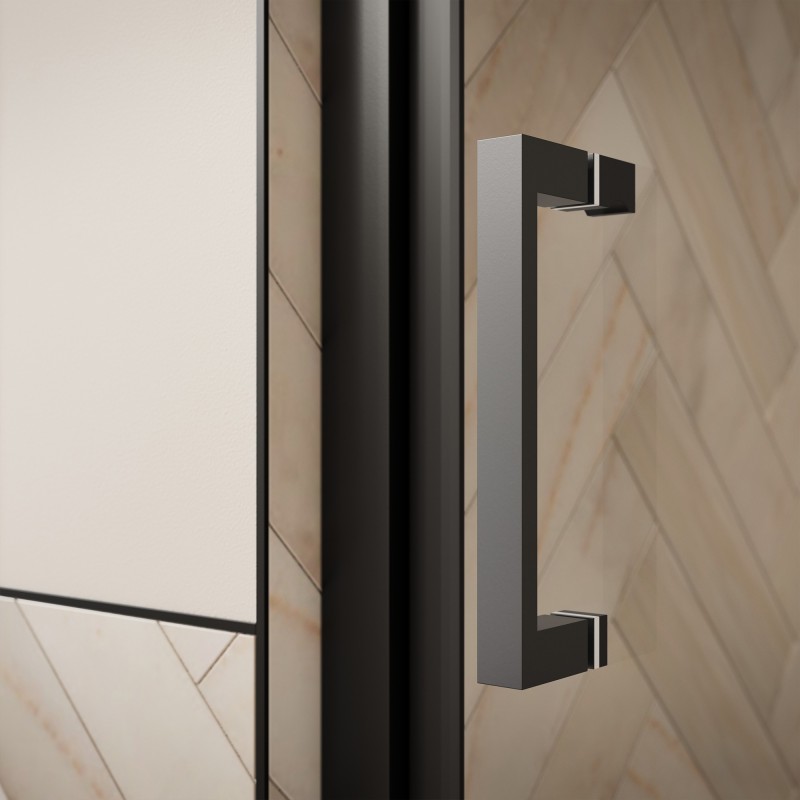 Elin Matt Black Framed Pivot Shower Doors 700mm to 900mm (w) - 4 Sizes