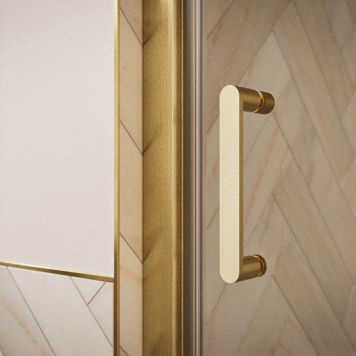 Elin Brushed Brass Framed Pivot Shower Doors 700mm to 900mm (w) - 4 Sizes