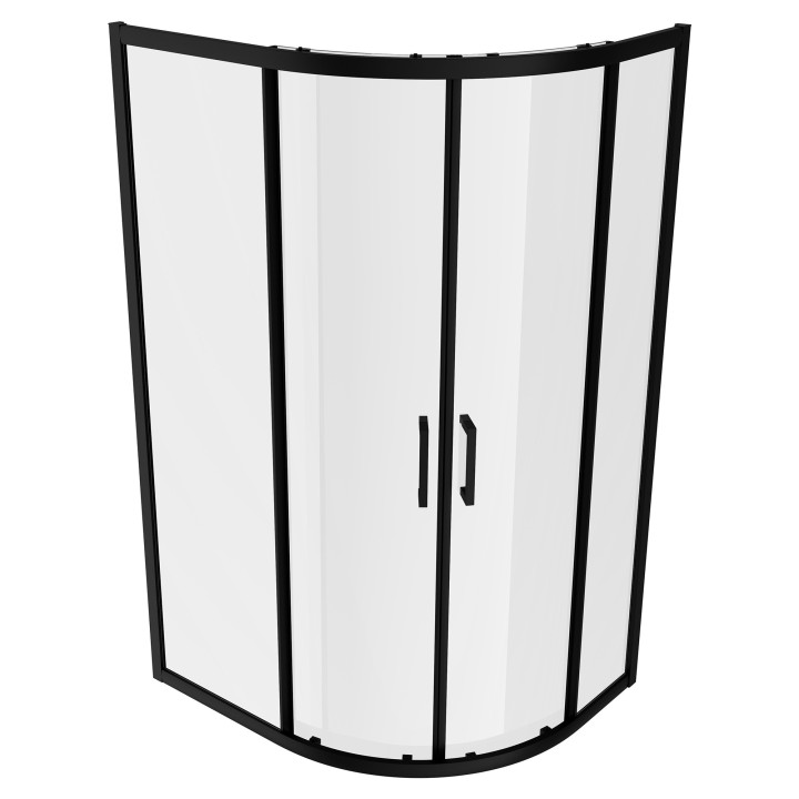 Elin Matt Black Framed 2 Door Offset Quadrant Shower Enclosure - 2 Sizes